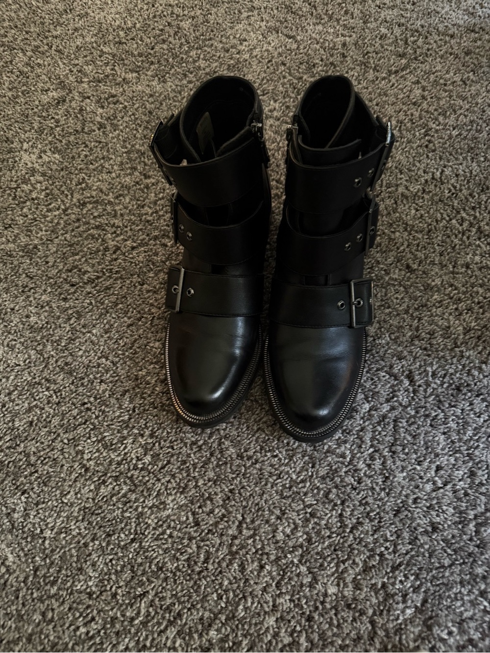 Blondo Black Triple Strap Leather Winter Boots - Picture 2 of 4